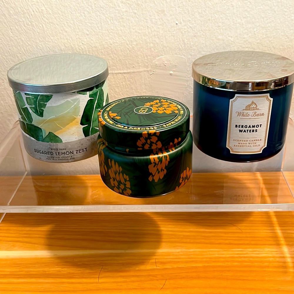 Bath and Body Works and Anthropologie candles! Brand new! Comes with all three!